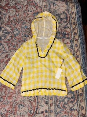 Marysia Bumby Yellow Plaid Swim Coverup SZ 1 NWT